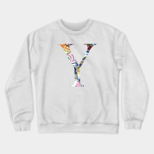 Barcelona Gaudi Mosaic Upsilon Greek Sorority Letter Crewneck Sweatshirt